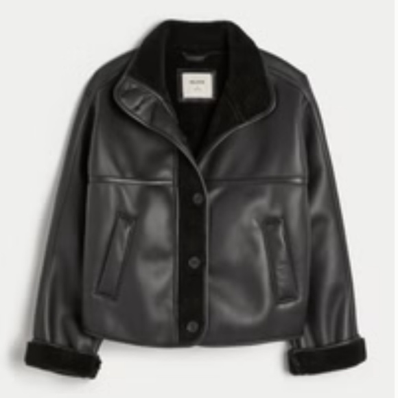 Hollister Sherpa-Lined Vegan Leather Jacket - Picture 2 of 2